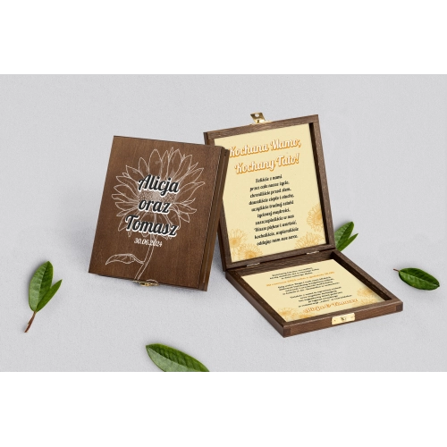 Zaproszenie dla Rodziców - brązowe Sunflowers Motyw 1