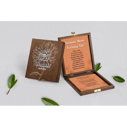 Zaproszenie dla Rodziców - brązowe Sunflowers Motyw 2