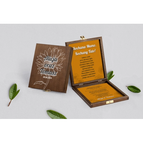 Zaproszenie dla Rodziców - brązowe Sunflowers Motyw 3