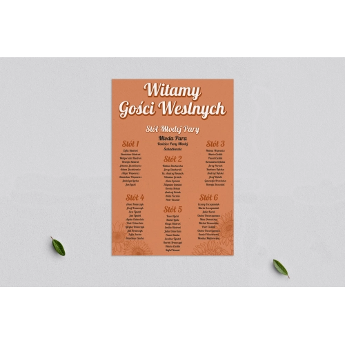 Plan stołów weselnych Sunflowers - Motyw 2