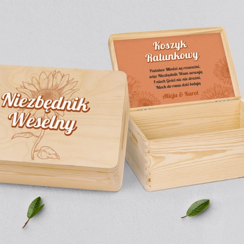 Koszyczek ratunkowy weselny naturalny - Sunflowers Motyw 2