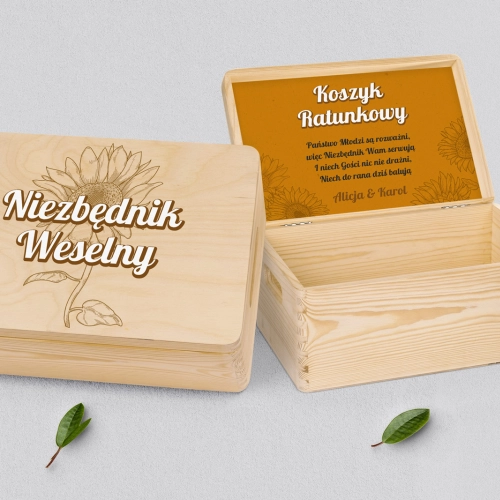 Koszyczek ratunkowy weselny naturalny - Sunflowers Motyw 3