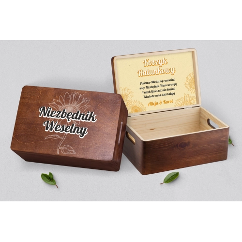 Koszyczek ratunkowy weselny brązowy - Sunflowers Motyw 1