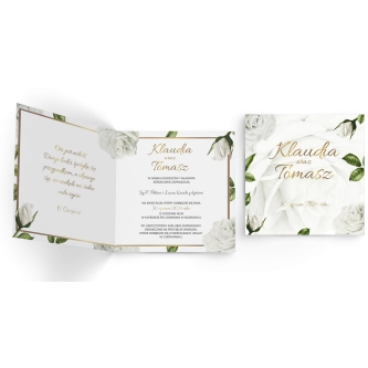 Zaproszenia ślubne Dream - Składane Kwadrat Motyw 1