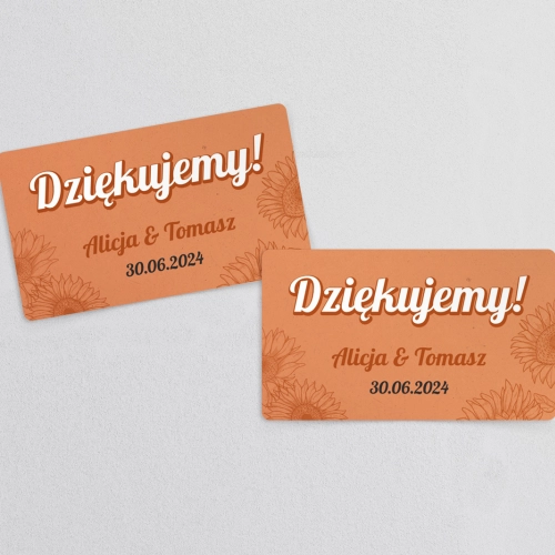 Naklejki na słoiczki weselne Sunflowers - Arkusz 21 szt Motyw 2