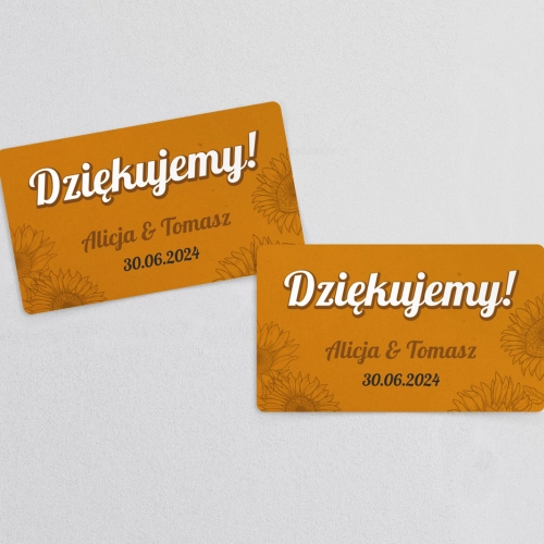 Naklejki na słoiczki weselne Sunflowers - Arkusz 21 szt Motyw 3