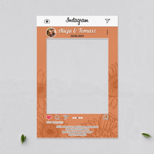 Ramka do zdjęć - Instagram Sunflowers Motyw 2