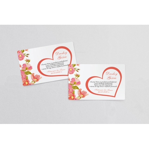 Naklejki na ciasto weselne Serca Kwiat Motyw 5