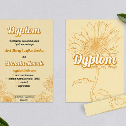 Dyplomy dla Dzieci - Sunflowers Motyw 1