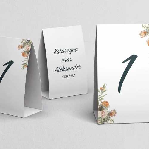 Numerki na stół Rustic Summer Motyw 2