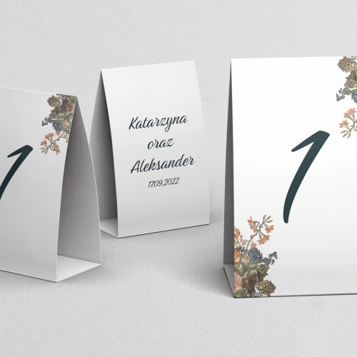 Numerki na stół Rustic Summer Motyw 3