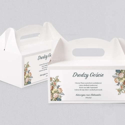 Pudełko na ciasto weselne Rustic Summer - Motyw 1