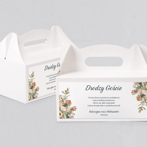 Pudełko na ciasto weselne Rustic Summer - Motyw 2