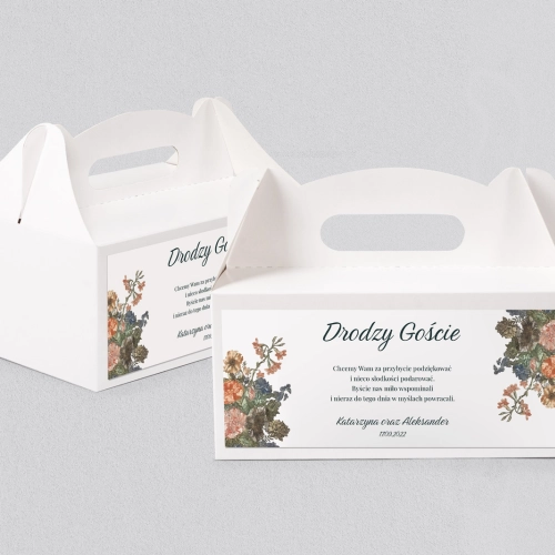 Pudełko na ciasto weselne Rustic Summer - Motyw 3