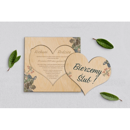 Drewniane Zaproszenie dla Rodziców - Rustic Summer Motyw 3