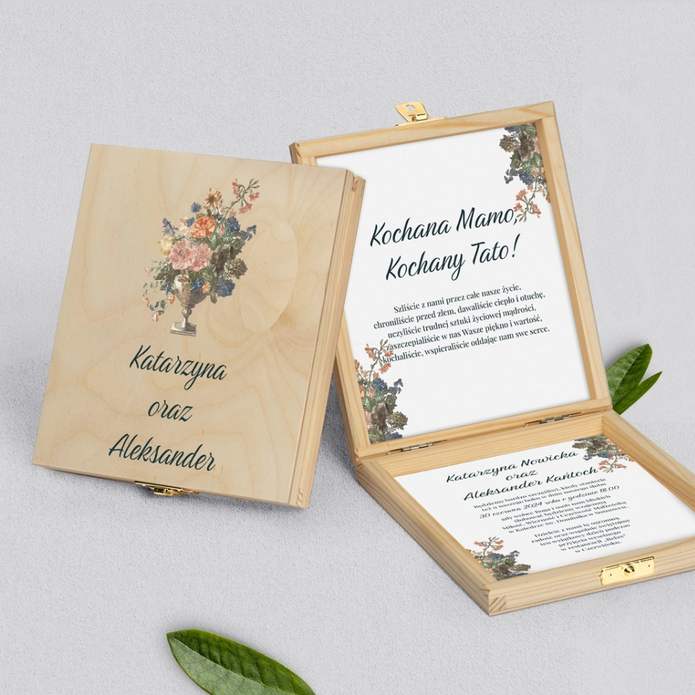 Zaproszenie dla Rodziców - naturalne Rustic Summer Motyw 3