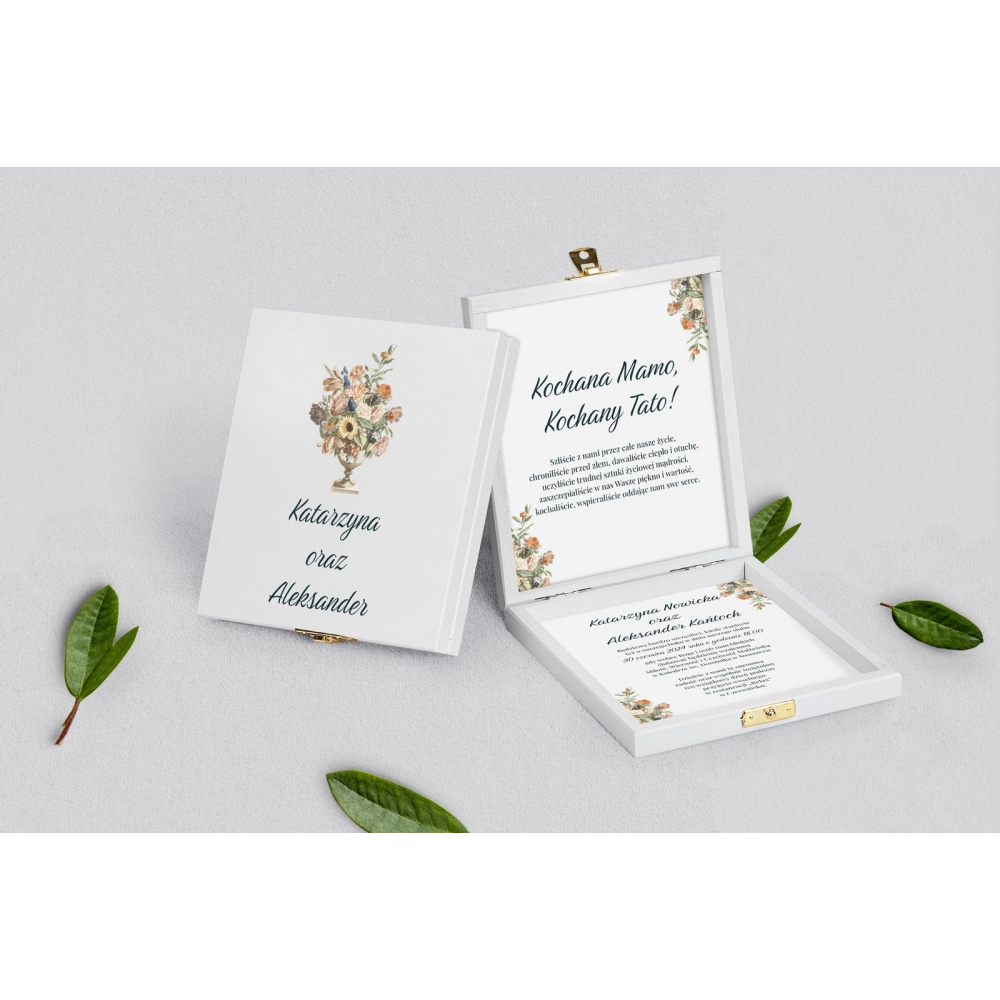 Zaproszenie dla Rodziców - białe Rustic Summer Motyw 2