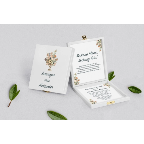 Zaproszenie dla Rodziców - białe Rustic Summer Motyw 2