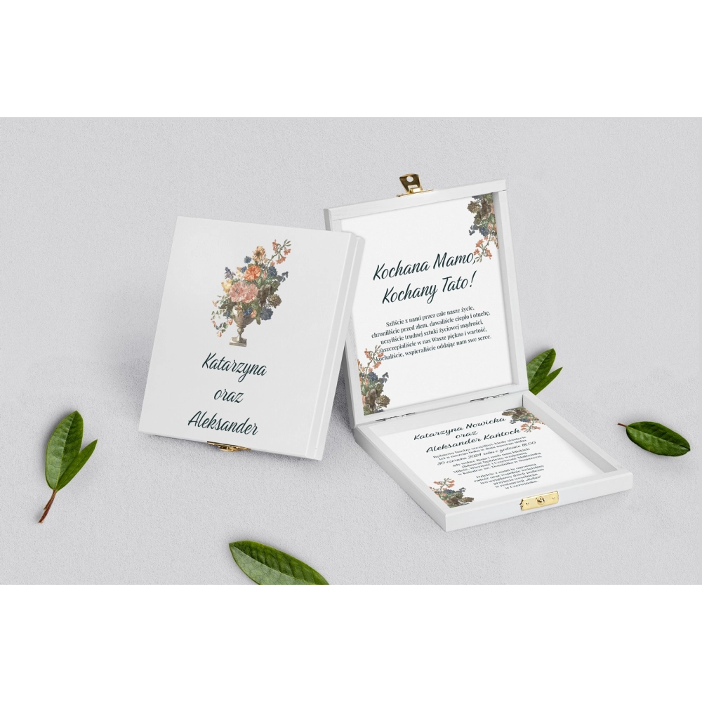 Zaproszenie dla Rodziców - białe Rustic Summer Motyw 3