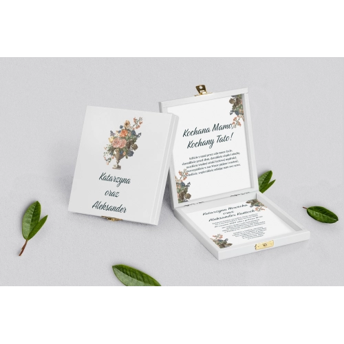 Zaproszenie dla Rodziców - białe Rustic Summer Motyw 3