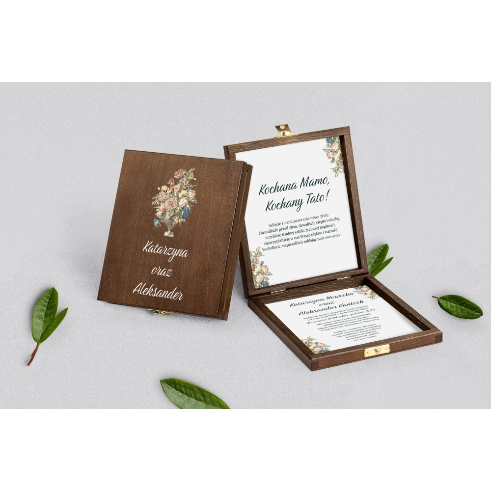 Zaproszenie dla Rodziców - brązowe Rustic Summer Motyw 1