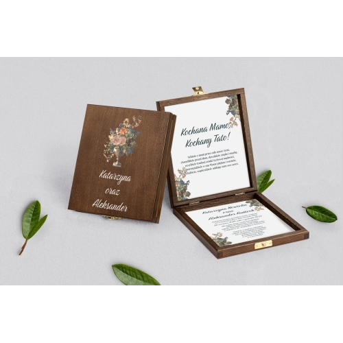 Zaproszenie dla Rodziców - brązowe Rustic Summer Motyw 3