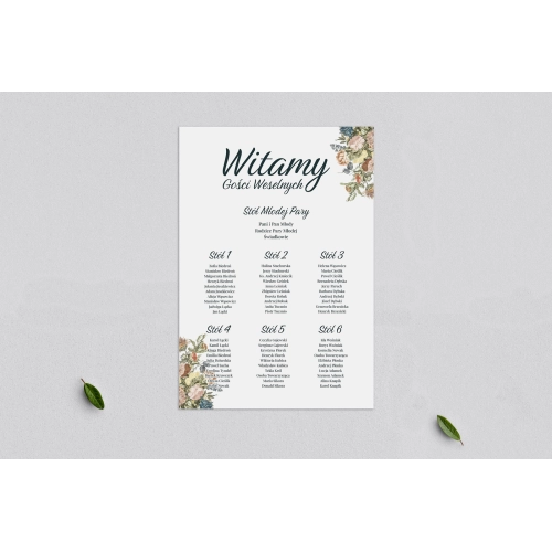 Plan stołów weselnych Rustic Summer - Motyw 1