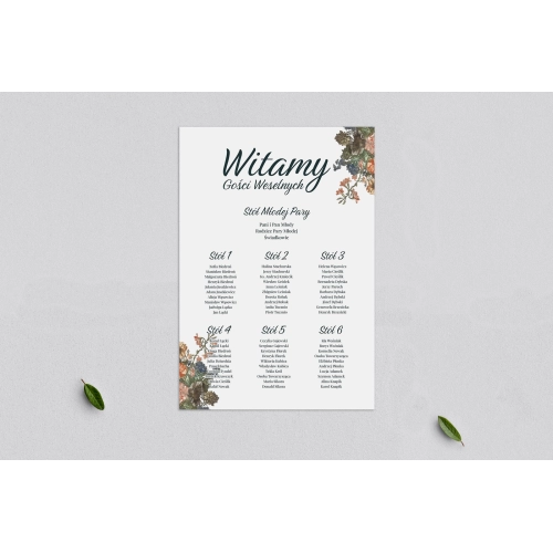 Plan stołów weselnych Rustic Summer - Motyw 3