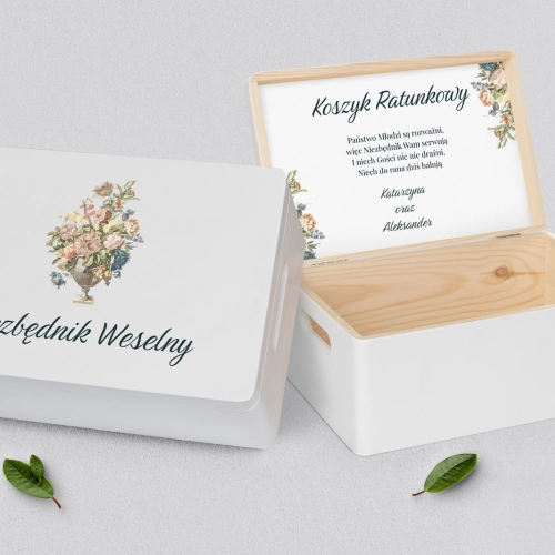 Koszyczek ratunkowy weselny biały - Rustic Summer Motyw 1