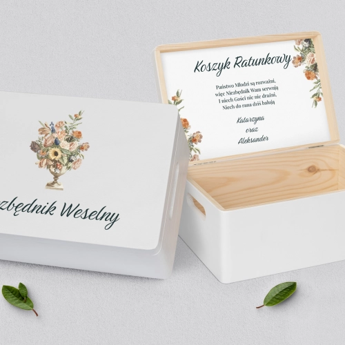Koszyczek ratunkowy weselny biały - Rustic Summer Motyw 2
