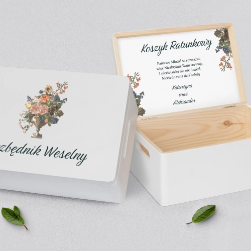 Koszyczek ratunkowy weselny biały - Rustic Summer Motyw 3