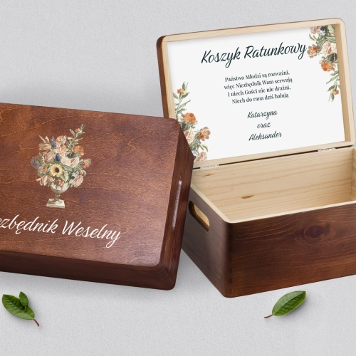 Koszyczek ratunkowy weselny brązowy - Rustic Summer Motyw 2