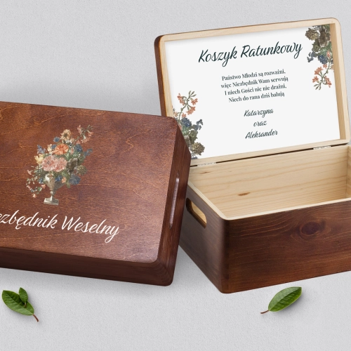 Koszyczek ratunkowy weselny brązowy - Rustic Summer Motyw 3