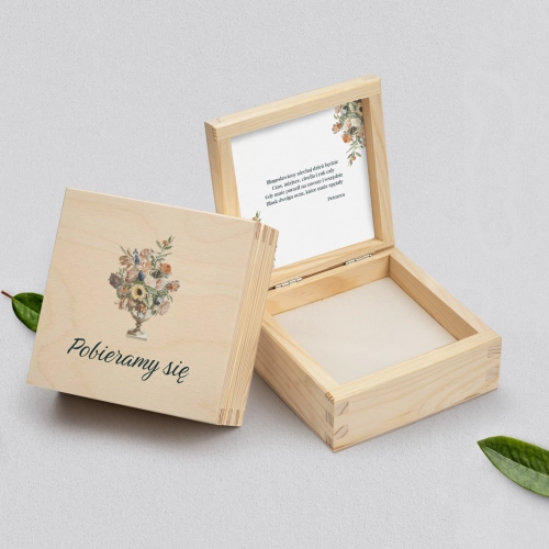 Pudełko na obrączki naturalne - Rustic Summer Motyw 2