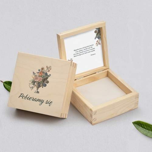 Pudełko na obrączki naturalne - Rustic Summer Motyw 3