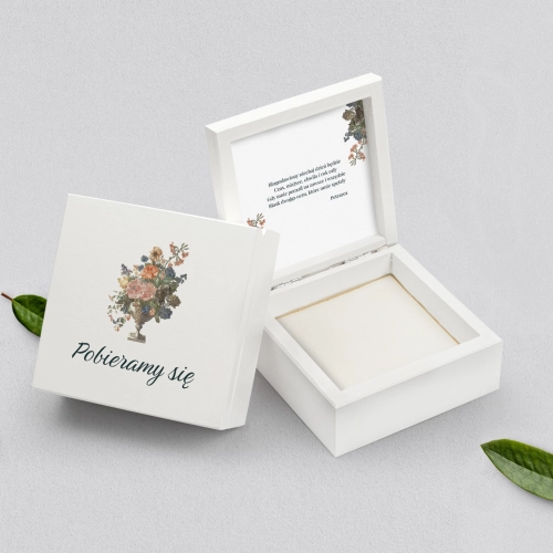 Pudełko na obrączki białe - Rustic Summer Motyw 3