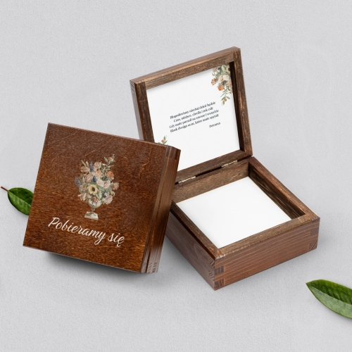 Pudełko na obrączki brązowe - Rustic Summer Motyw 2
