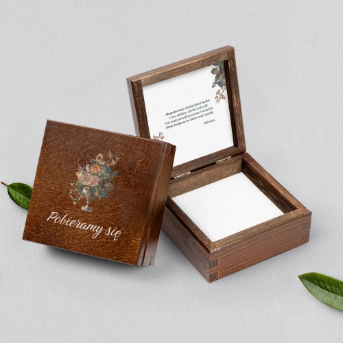 Pudełko na obrączki brązowe - Rustic Summer Motyw 3