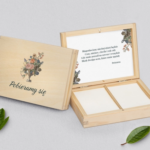 Pudełko na obrączki prostokątne naturalne - Rustic Summer Motyw 3