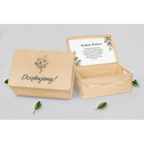 Skrzyneczka dla Rodziców - naturalna Rustic Summer Motyw 2