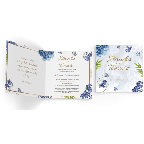 Zaproszenia ślubne Dream - Składane Kwadrat Motyw 4