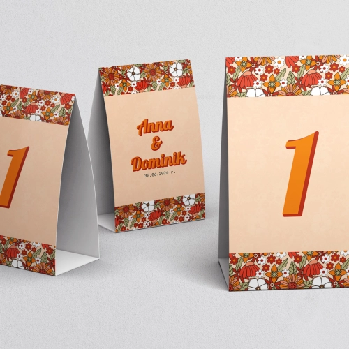 Numerki na stół Retro Style Motyw 3