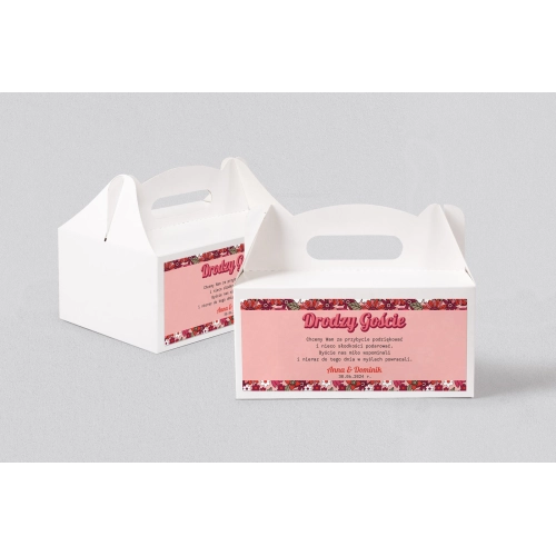 Pudełko na ciasto weselne Retro Style - Motyw 2