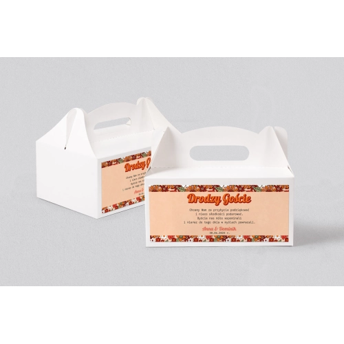 Pudełko na ciasto weselne Retro Style - Motyw 3