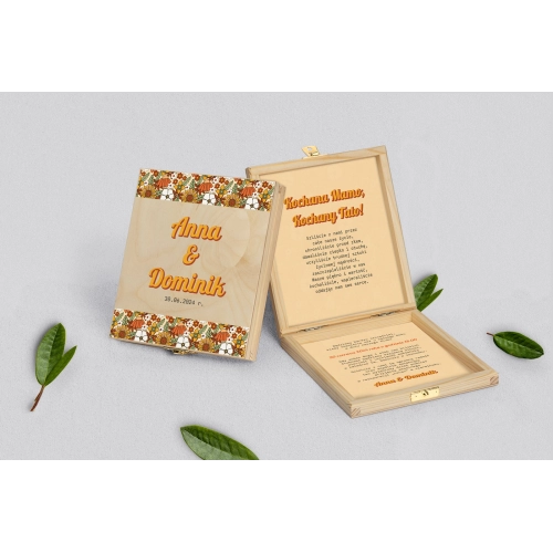 Zaproszenie dla Rodziców - naturalne Retro Style Motyw 1