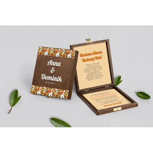 Zaproszenie dla Rodziców - brązowe Retro Style Motyw 1