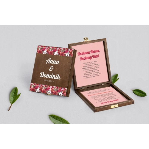 Zaproszenie dla Rodziców - brązowe Retro Style Motyw 2