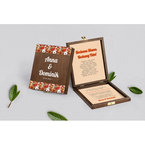 Zaproszenie dla Rodziców - brązowe Retro Style Motyw 3