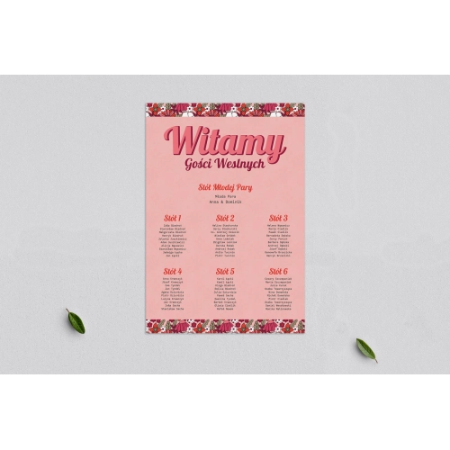 Plan stołów weselnych Retro Style - Motyw 2