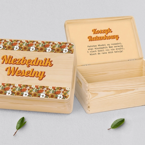 Koszyczek ratunkowy weselny naturalny - Retro Style Motyw 1